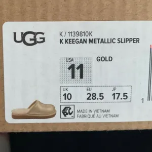 KIDS KEEGAN METALLIC UGG PLUSH FAUX FUR LINED SLIPPERS FOR KIDS