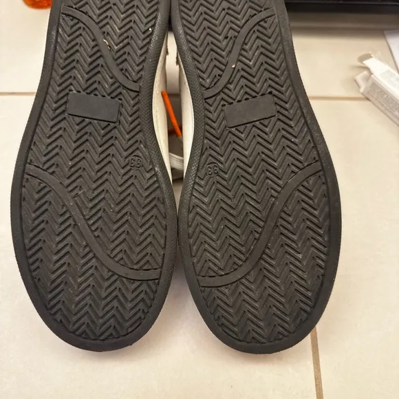 Kids White and Black Star Sneakers
