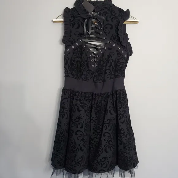 Killstar Bloodlust Party Dress Black Punk Whimsygoth Luxury Coquette Girl Sz S