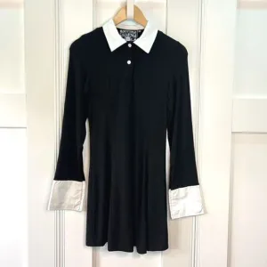 Killstar Cult Luxury XS Black Cuffed Collar Mini Dress Wednesday Goth Halloween