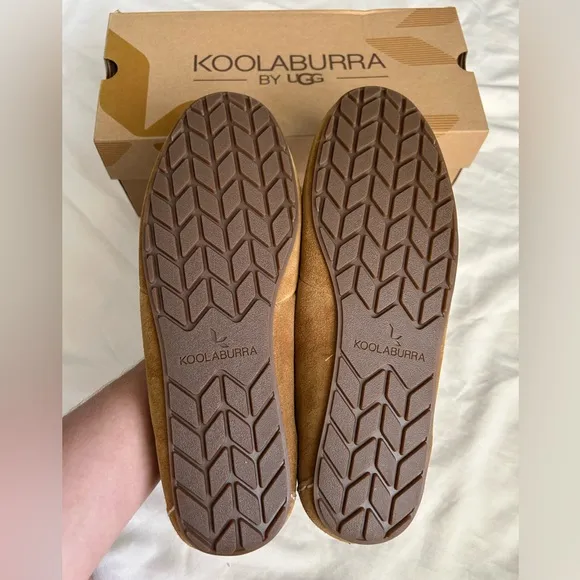 Koolabura Lezly brown suede faux fur lined slippers ladies‎  10 NEW