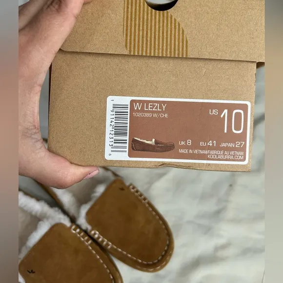 Koolabura Lezly brown suede faux fur lined slippers ladies‎  10 NEW