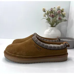 Koolaburra by UGG Burree Slip-On Suede Slippers Faux Fur Lined Chestnut Women 8