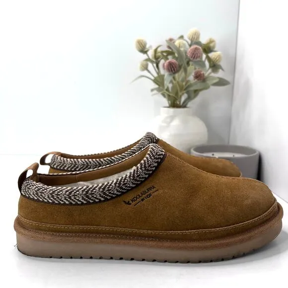 Koolaburra by UGG Burree Slip-On Suede Slippers Faux Fur Lined Chestnut Women 8