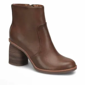 Korks Destiny Block Heel Brown Round Toe‎ Boots Booties 9M,