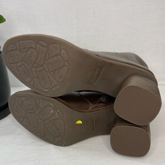 Korks Destiny Block Heel Brown Round Toe‎ Boots Booties 9M,