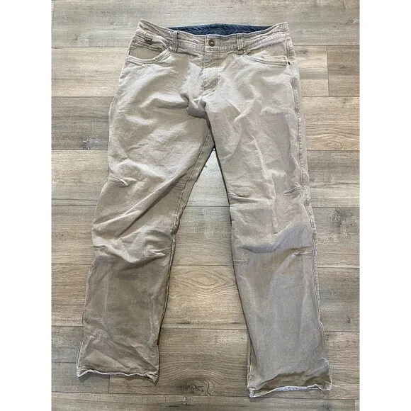 Kuhl Rydr Mens 36x32 Khaki Vintage Patina Dye Hiking Casual Beige Pants