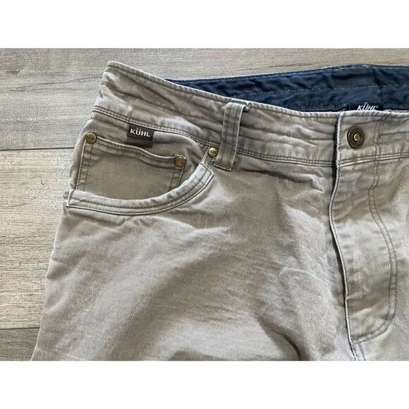 Kuhl Rydr Mens 36x32 Khaki Vintage Patina Dye Hiking Casual Beige Pants