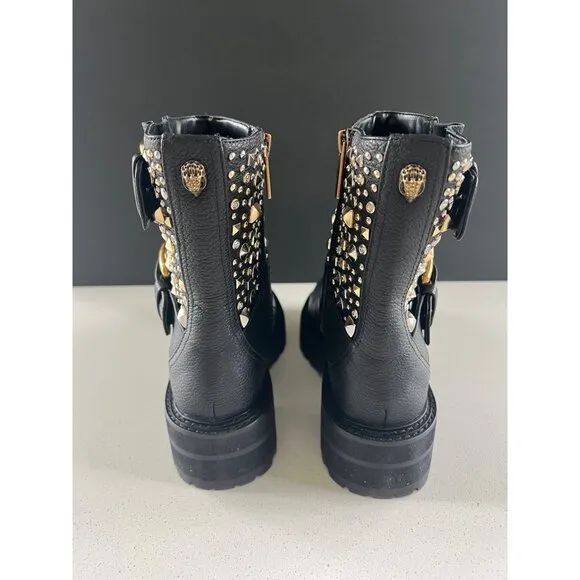 Kurt Geiger Ankle boots 225-Hackney Biker black leather Boots 36 NEW