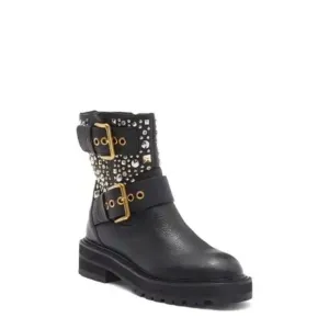 Kurt Geiger Ankle boots 225-Hackney Biker black leather Boots 36 NEW