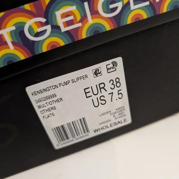 Kurt Geiger London Women Kensington Faux Shearling Platform Slippers Rainbow 7.5