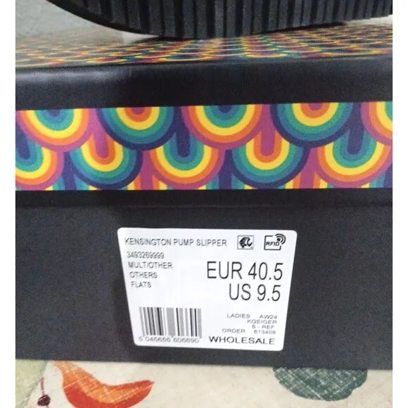 Kurt Geiger London Women Kensington Faux Shearling Platform Slippers Rainbow 9.5