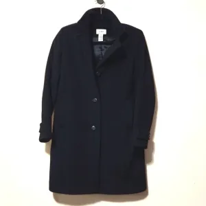 L. L. Bean Classic Lambswool Polo Coat 3/4 Length Black Size 12 LIKE NEW!
