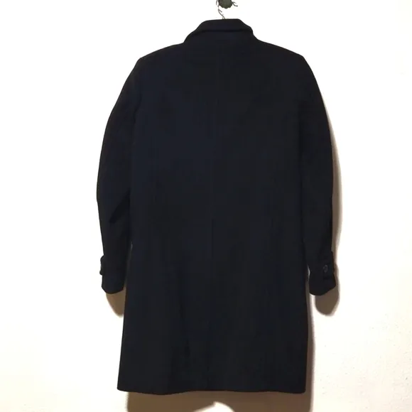 L. L. Bean Classic Lambswool Polo Coat 3/4 Length Black Size 12 LIKE NEW!