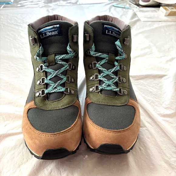 L. L. Bean Tek 2.5 Katahdin Hiking boots Shoes Sage green tan SZ. 10 M NWOT