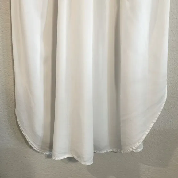 La Blanca Women's Midi Dress XL White Cut Out Tie Front Lightweight Flowy Preppy