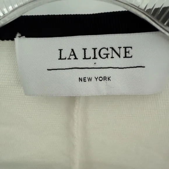 La Ligne Riviera Wrap Effect Two-Tone Canvas Dress White Quiet Luxury
