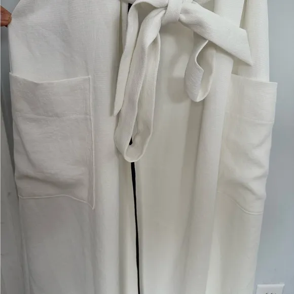 La Ligne Riviera Wrap Effect Two-Tone Canvas Dress White Quiet Luxury