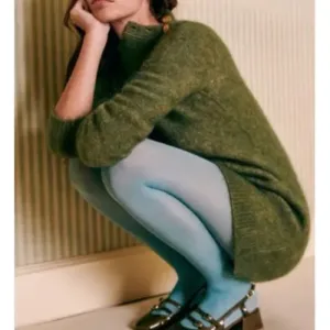 La Maille Sezane Luxury Green Mohair Wool Blend PollySweater Dress M