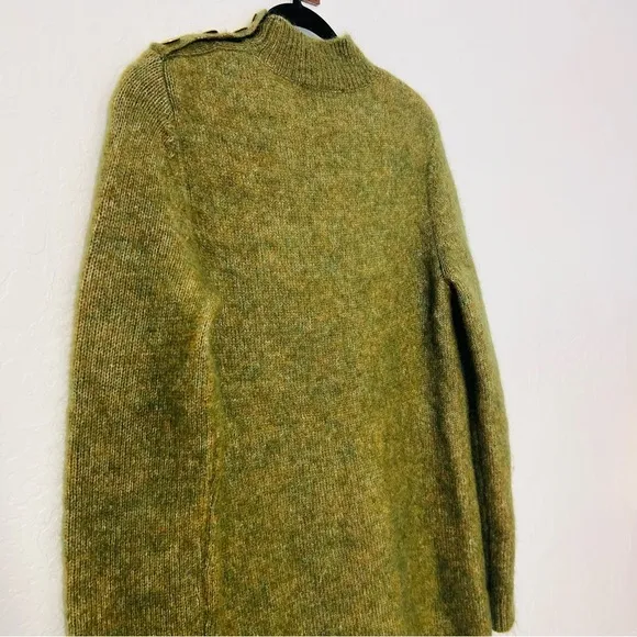 La Maille Sezane Luxury Green Mohair Wool Blend PollySweater Dress M