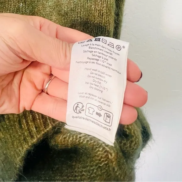 La Maille Sezane Luxury Green Mohair Wool Blend PollySweater Dress M