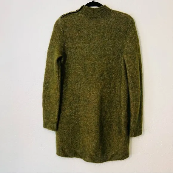 La Maille Sezane Luxury Green Mohair Wool Blend PollySweater Dress M
