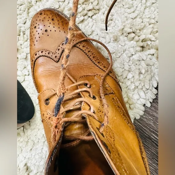 La Milano Memory Foam Leather Men Wingtip Ankle Cognac Color Boots Size 13