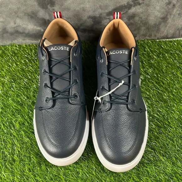 Lacoste Bayliss 119 Leather Sneakers Casual Low Top Navy Blue Shoes Mens 13 D