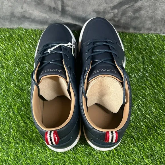 Lacoste Bayliss 119 Leather Sneakers Casual Low Top Navy Blue Shoes Mens 13 D