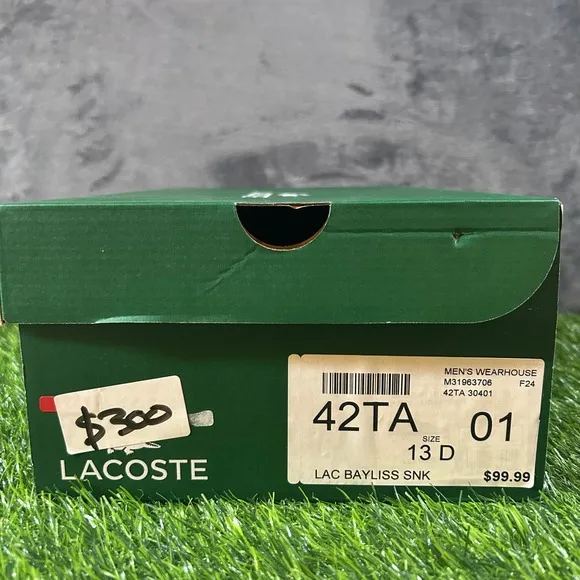 Lacoste Bayliss 119 Leather Sneakers Casual Low Top Navy Blue Shoes Mens 13 D