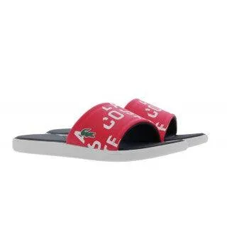 lacoste l30 slide flip flops red