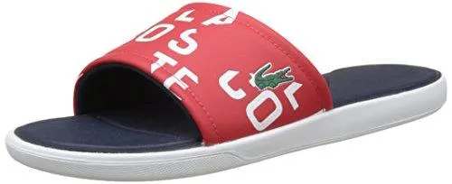 lacoste l30 slide flip flops red