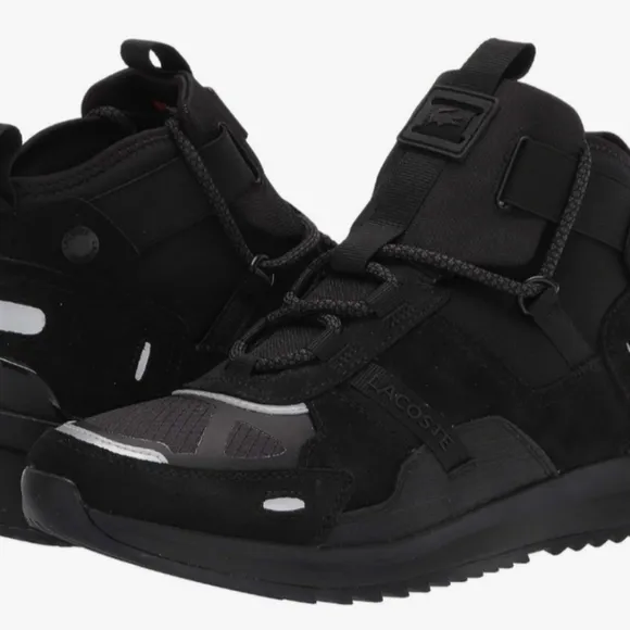 Lacoste Run Breaker 0320 Black Breaker Sneaker Shoes Leather   Mens9/Women10.5