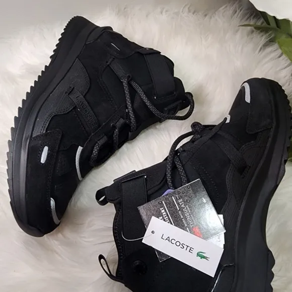 Lacoste Run Breaker 0320 Black Breaker Sneaker Shoes Leather   Mens9/Women10.5