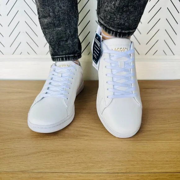 ✨Lacoste Womens Comfy Leather Shoes Sz 7(7.5) Preppy  Hydez 119 2 P SFA White