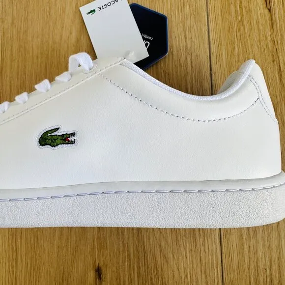 ✨Lacoste Womens Comfy Leather Shoes Sz 7(7.5) Preppy  Hydez 119 2 P SFA White
