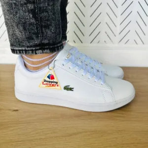 ✨Lacoste Womens Comfy Leather Shoes Sz 7(7.5) Preppy  Hydez 119 2 P SFA White
