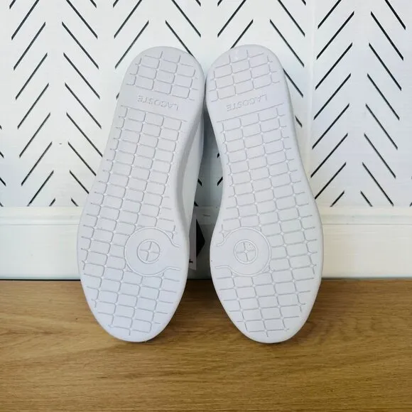 ✨Lacoste Womens Comfy Leather Shoes Sz 7(7.5) Preppy  Hydez 119 2 P SFA White