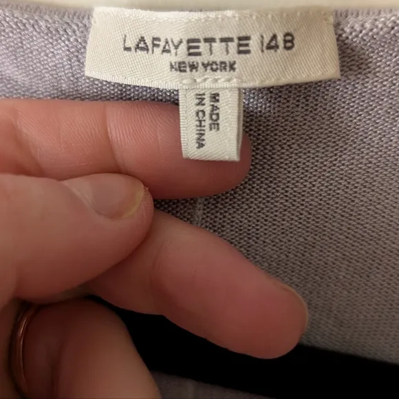 Lafayette 148 Ballet Studio Maxi Aster Gray Lavender Dress Size XL