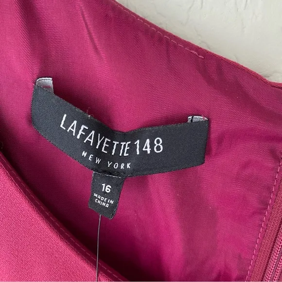 Lafayette 148 New York 16 trumpet dress amaryllis pink sheath career cocktail