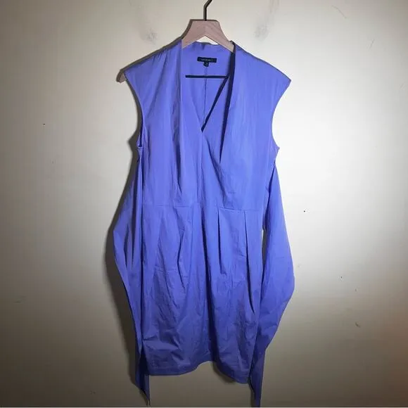 LAFAYETTE 148 New York Sleeveless Belted quiet luxury Linen Midi Dress 10