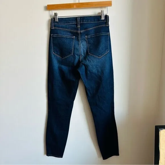 L’AGENCE Margot High Rise Skinny Baltic Dark Wash Denim Luxury Designer 25