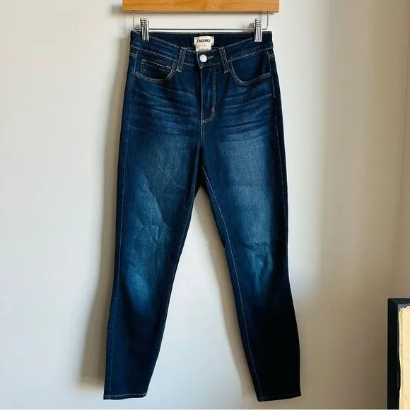 L’AGENCE Margot High Rise Skinny Baltic Dark Wash Denim Luxury Designer 25