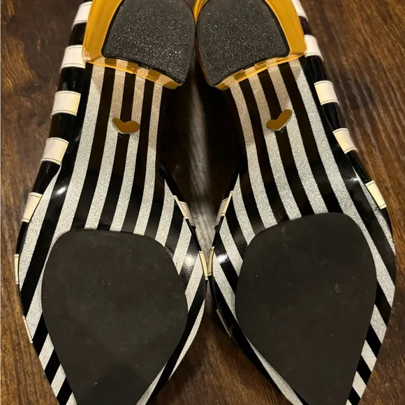 Lala love Peruvian Stylish Black and Yellow Leather Women's Heels Gorgeous