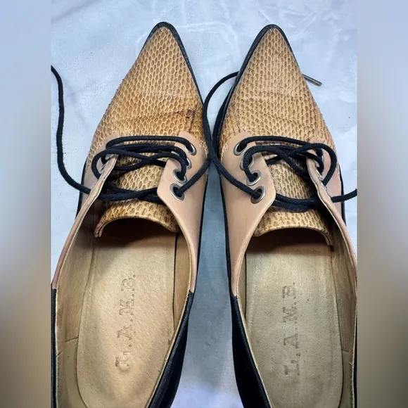 L.A.M.B Gwen Stefani Oxford Shoe Color Block Flats Unique HTF Size 6?