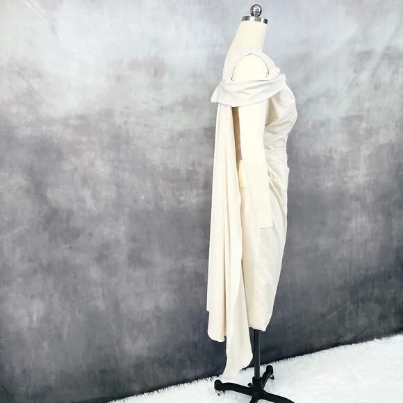 Lan Ting Bride Dress Womens 10 Cream Bridesmaid Wedding Party Minimalist Elegant