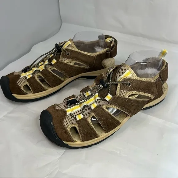 Lands End Brown Outdoor Mens Hiking Shoes Size 10.5 Wide