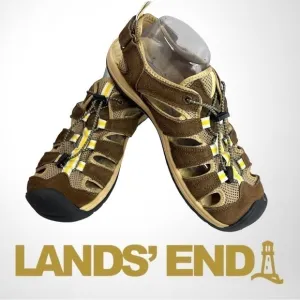 Lands End Brown Outdoor Mens Hiking Shoes Size 10.5 Wide