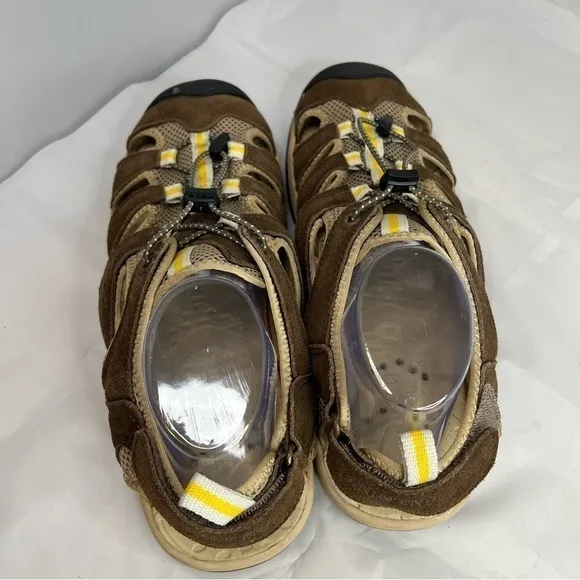 Lands End Brown Outdoor Mens Hiking Shoes Size 10.5 Wide