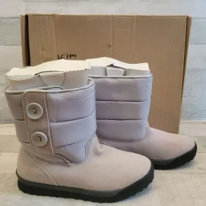 Lands End Womens Light Silver Metallic Low Commuter Boots US 7 EU 37.5 With Butt